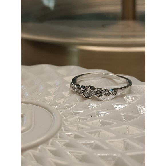 925 Sterling Silver Ring Cubic Zirconia Ring CZ Engagement Promise Ring - Picture 2 of 6